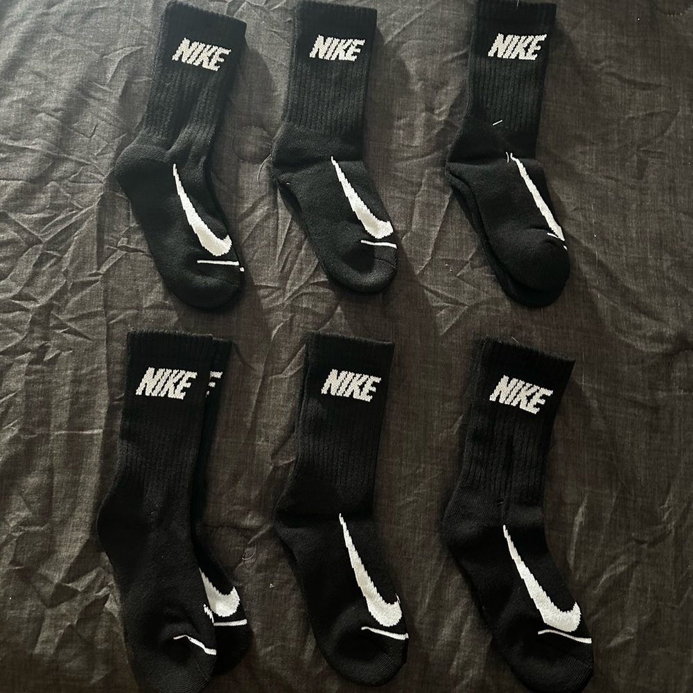 Nike Black and White Athletic Crew Socks